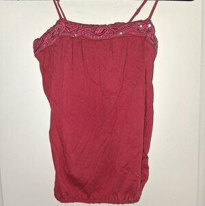 American Eagle Outfitters Rose Pink Ruffled Tank
